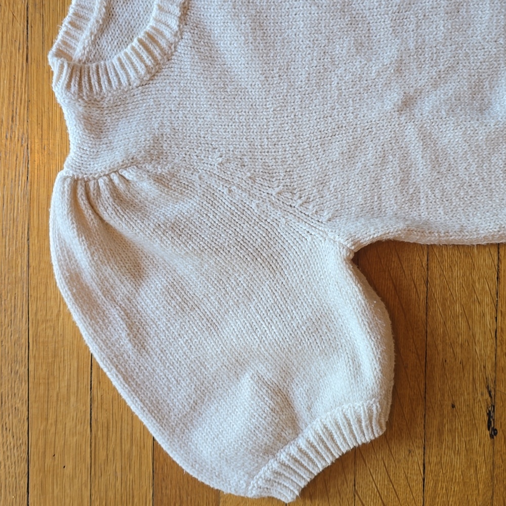 525 America Puff Sleeve Cropped Sweater, Cream, EUC, Women's S - Picture 6 of 12